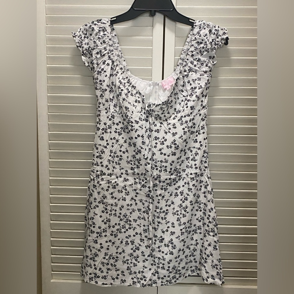Pink Lily Black and White Floral dress